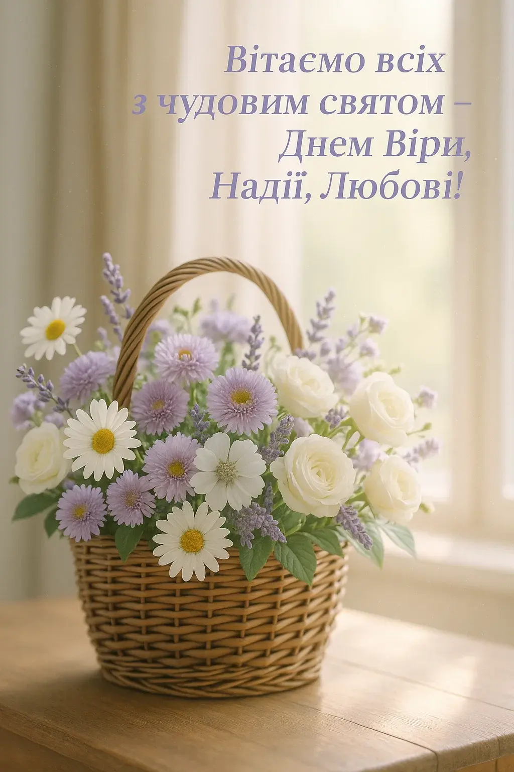 Привітання з вірою, надією та любов’ю
