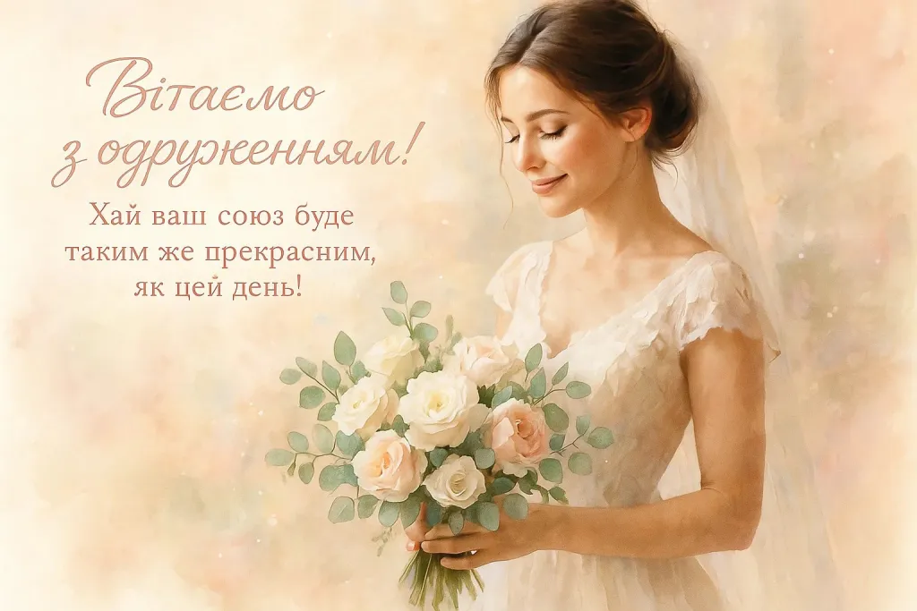 Одруженням дуже гарні привітання з весіллям