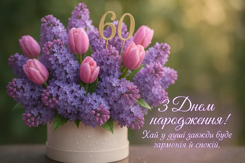 Привітання з днем народження жінці 60 років