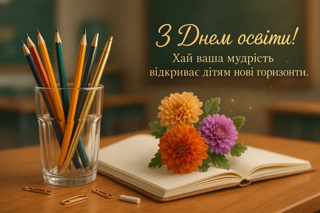 Привітання з днем працівника освіти