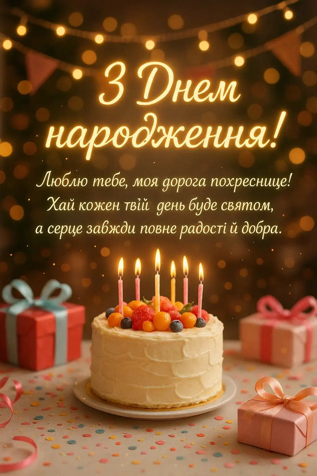 Привітання для похресниці з днем народження