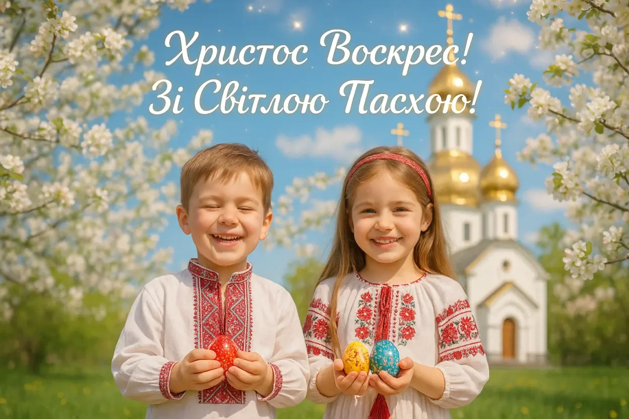 Привітання з христос воскрес на українському