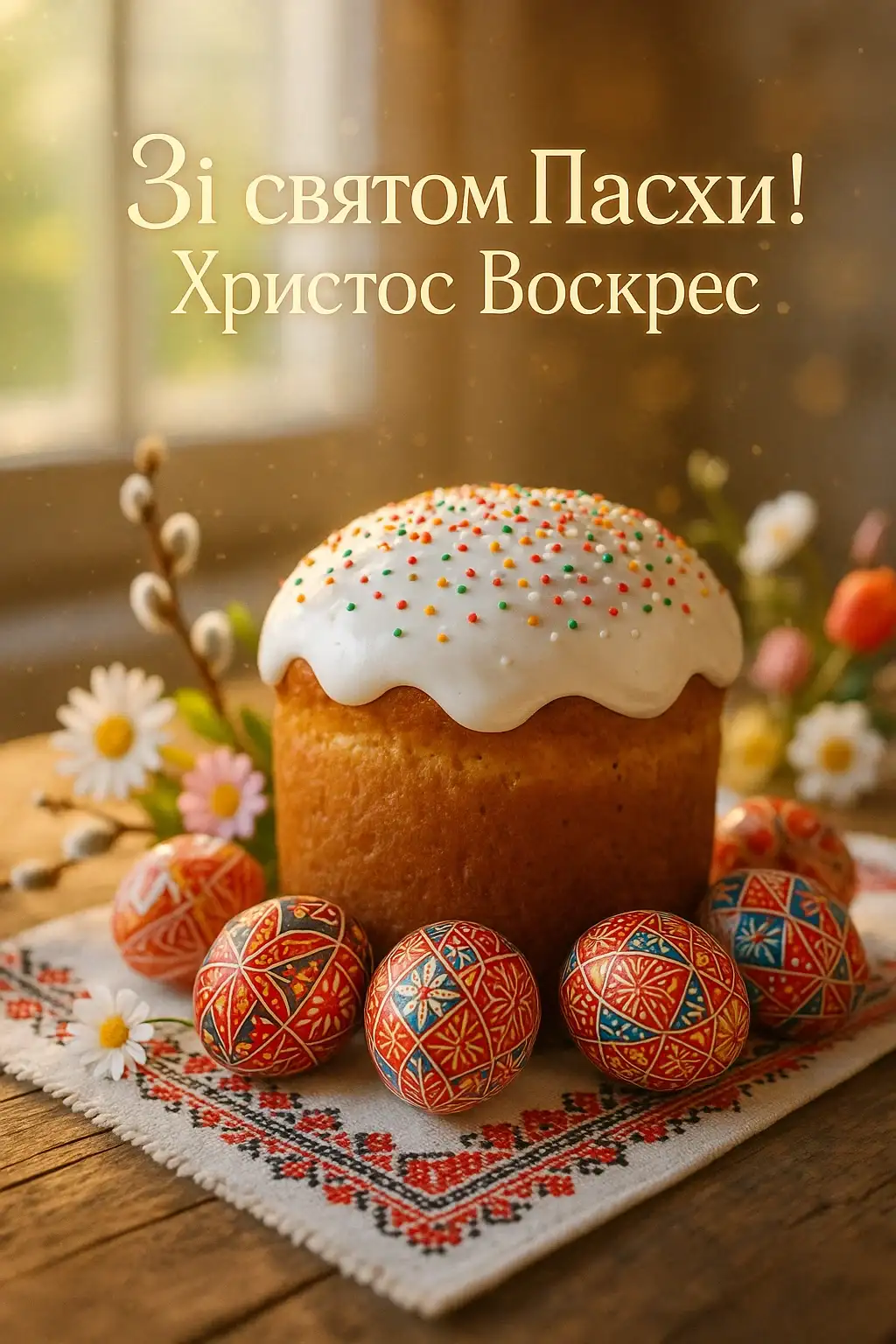 Привітання з христос воскрес на українському