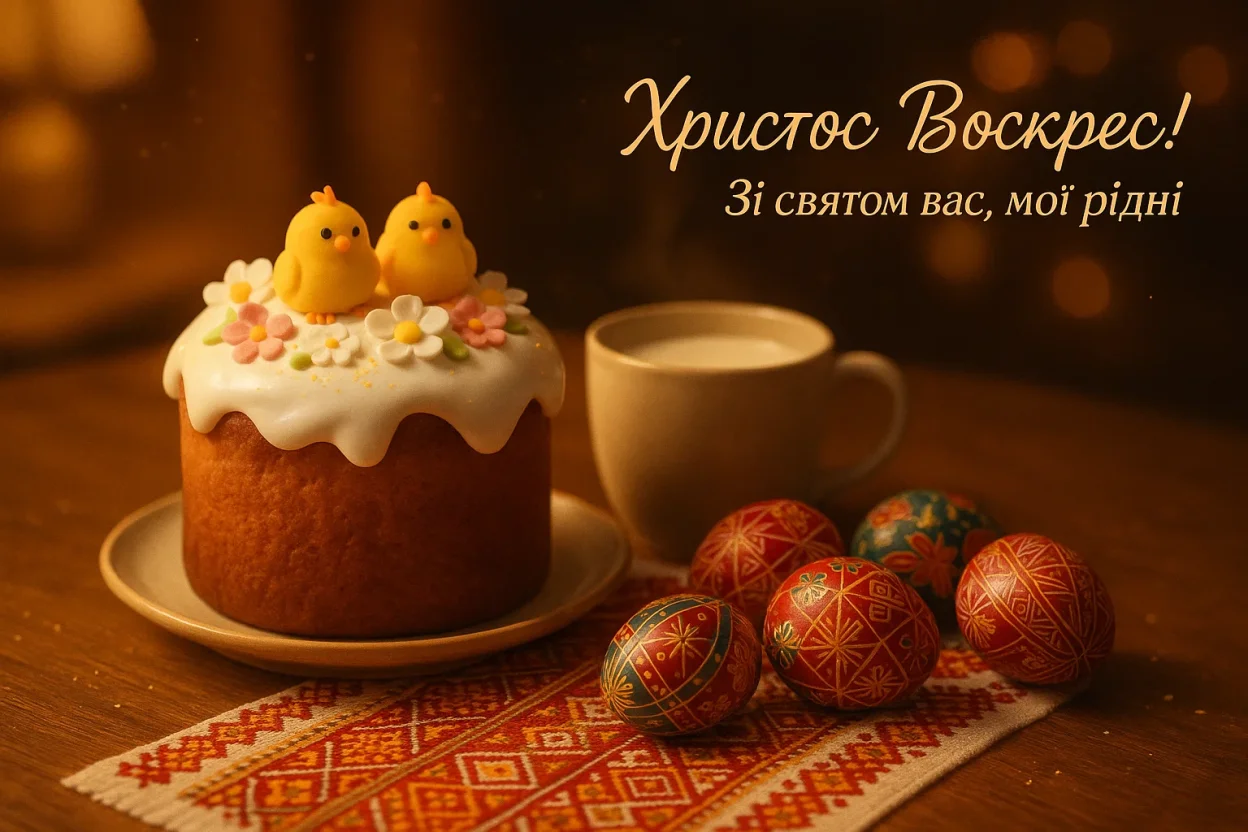 Привітання з христос воскрес на українському