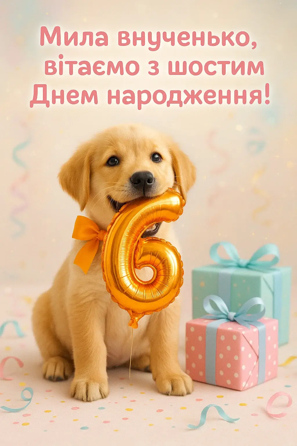 Привітання з днем народження внучці 6 років від бабусі і дідуся