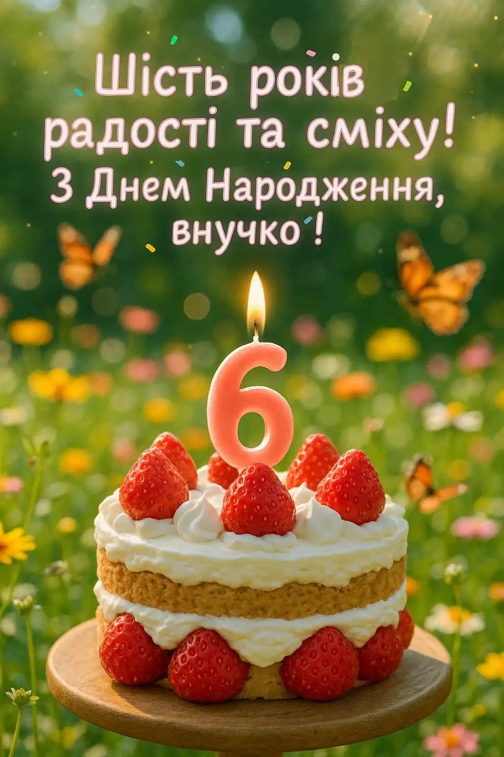Привітання з днем народження внучці 6 років від бабусі і дідуся