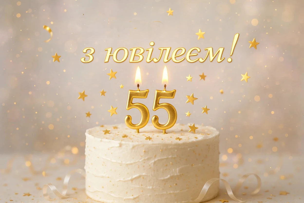 Привітання з ювілеєм 55