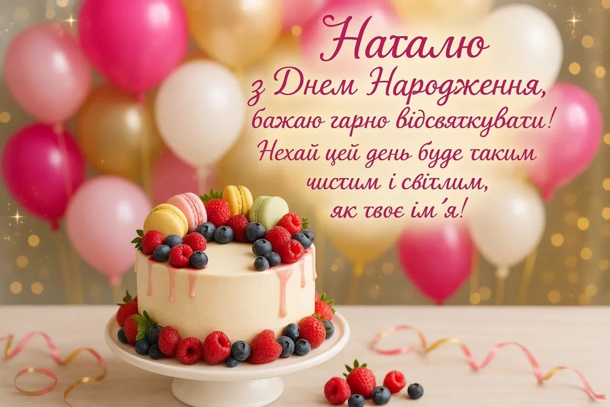 Привітання з днем народження Наталя