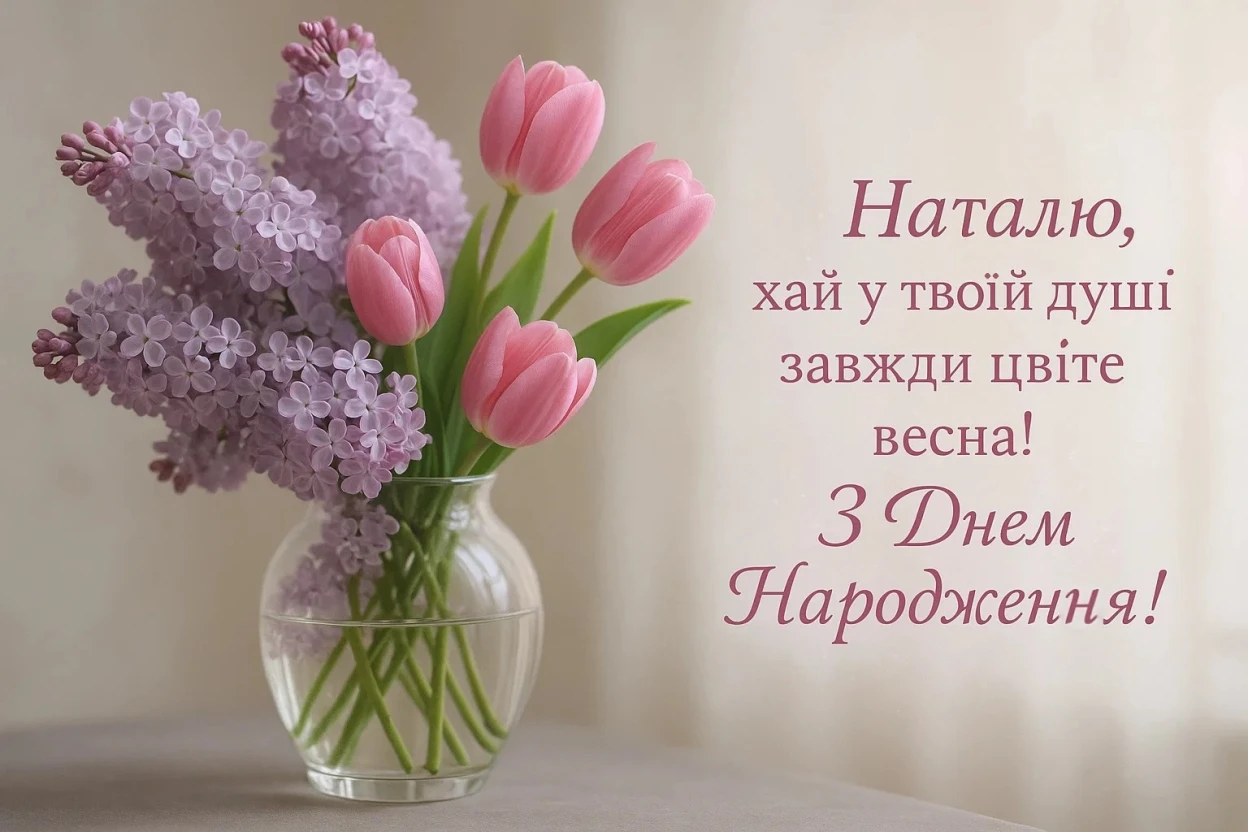 Привітання з днем народження Наталя
