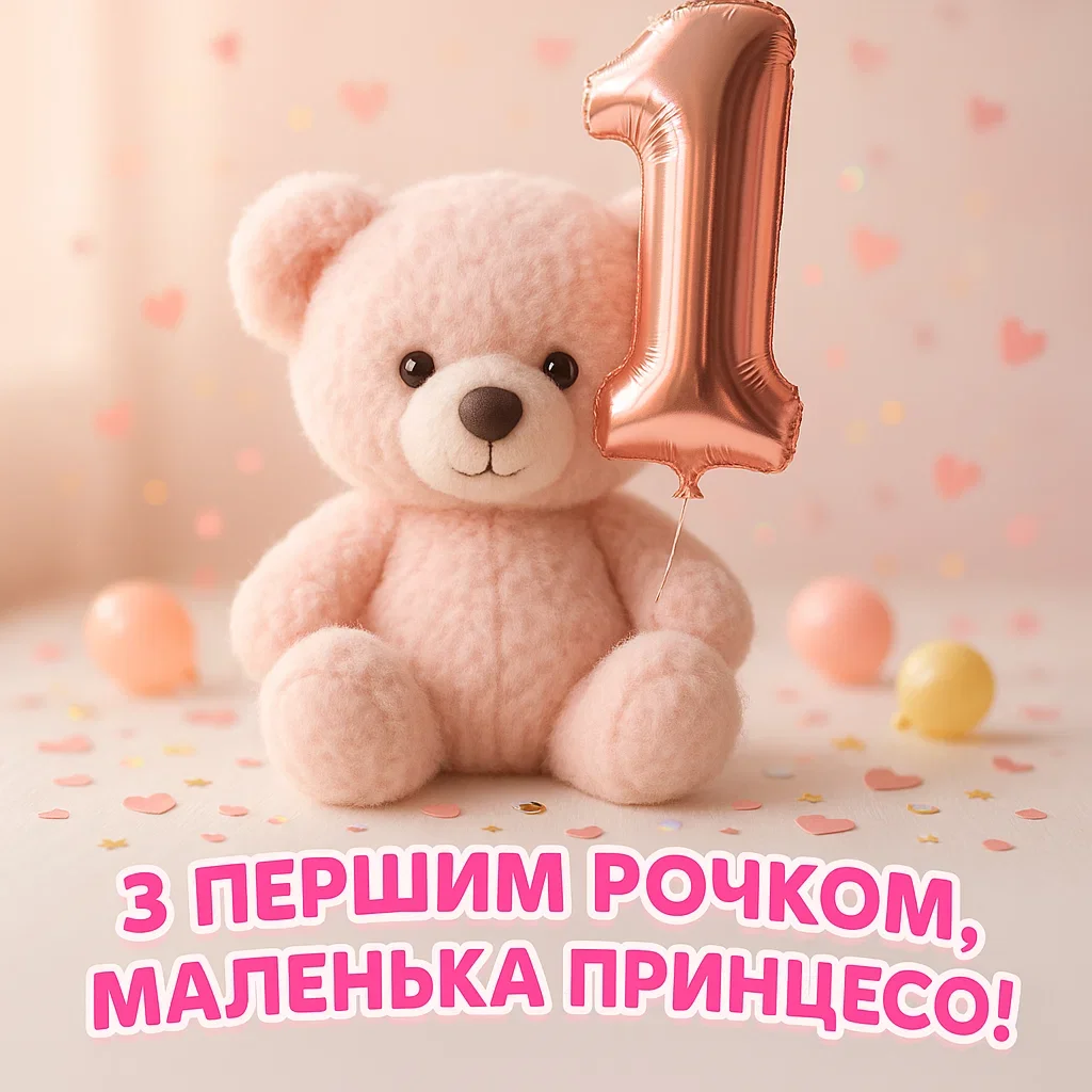 Привітання з 1 рочком дівчинку