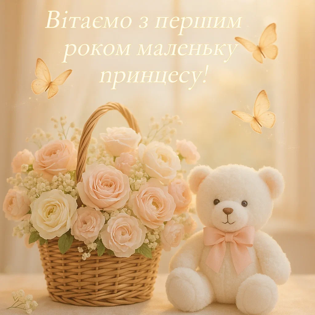 Привітання з 1 рочком дівчинку