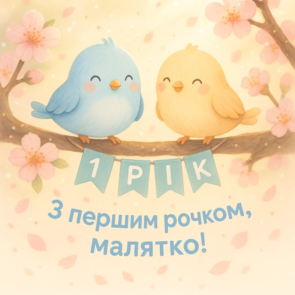 Привітання з 1 рочком дівчинку