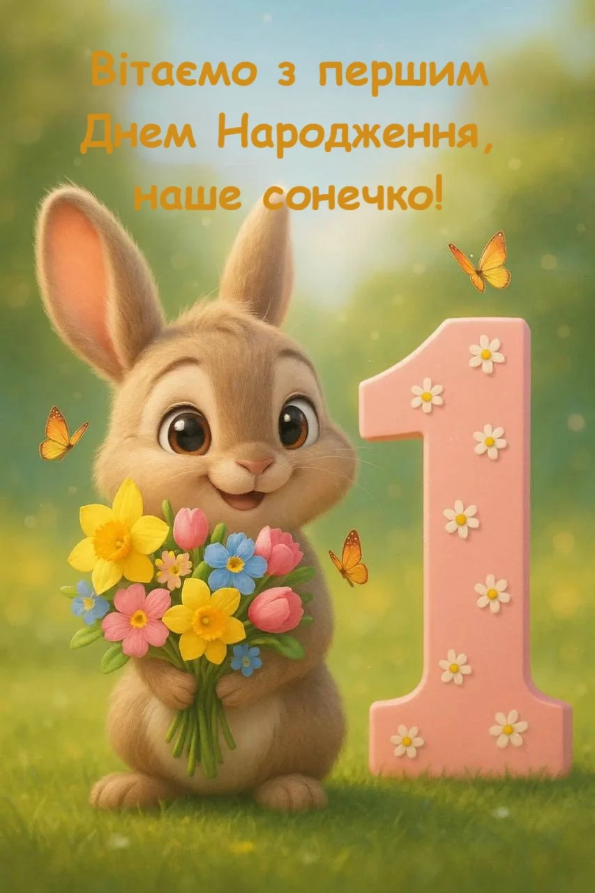 Привітання з 1 рочком дівчинку