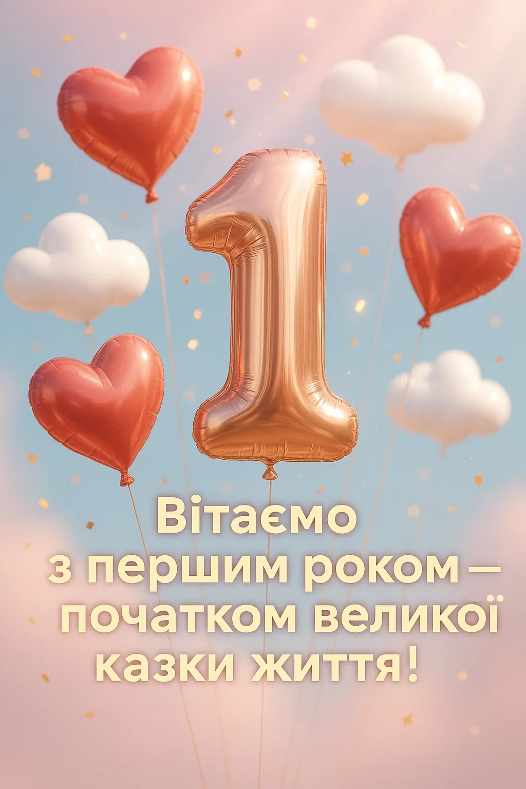 Привітання з 1 рочком дівчинку