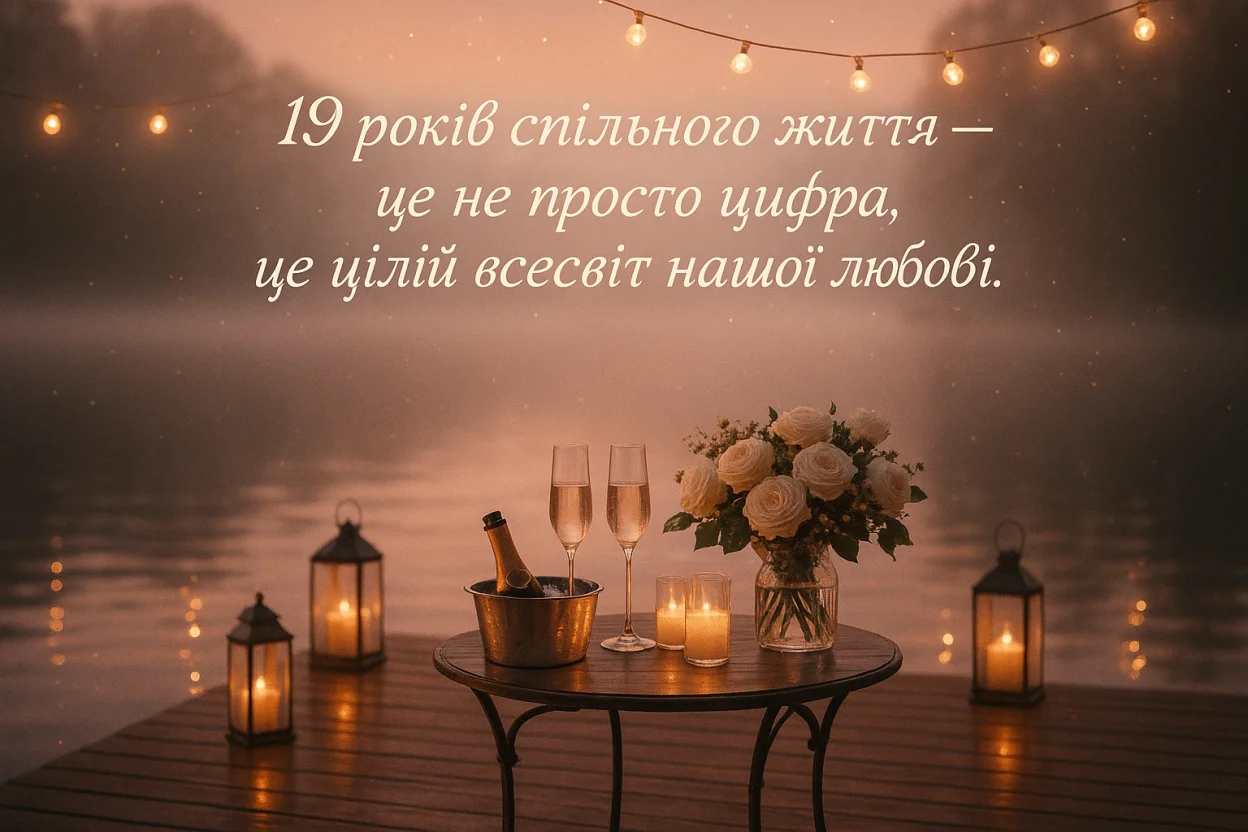 Привітання з 19 років весілля для чоловіка