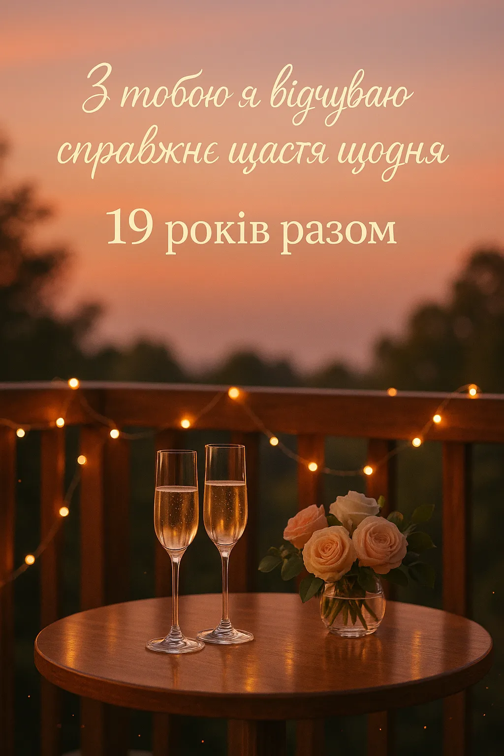 Привітання з 19 років весілля для чоловіка