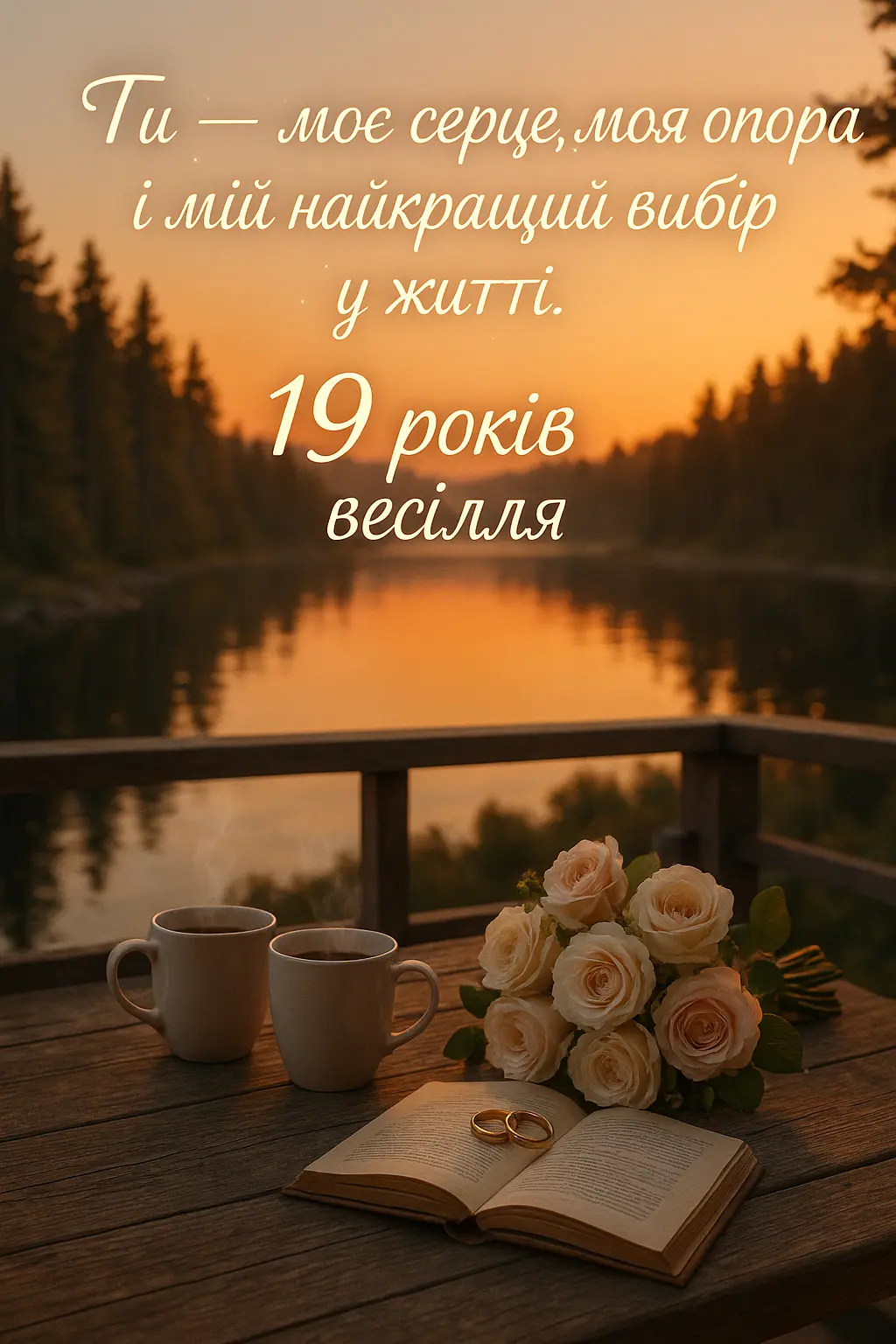 Привітання з 19 років весілля для чоловіка