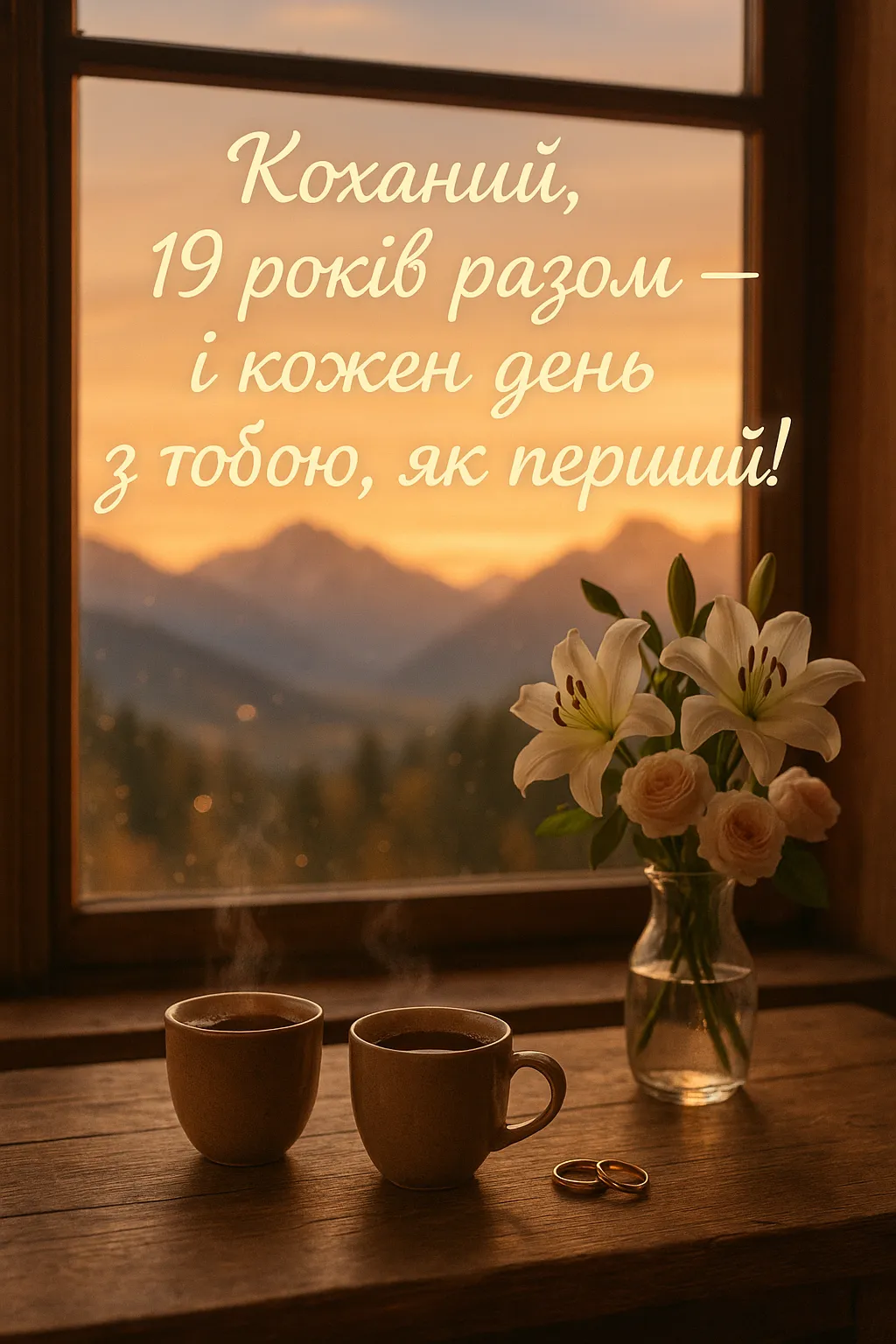 Привітання з 19 років весілля для чоловіка