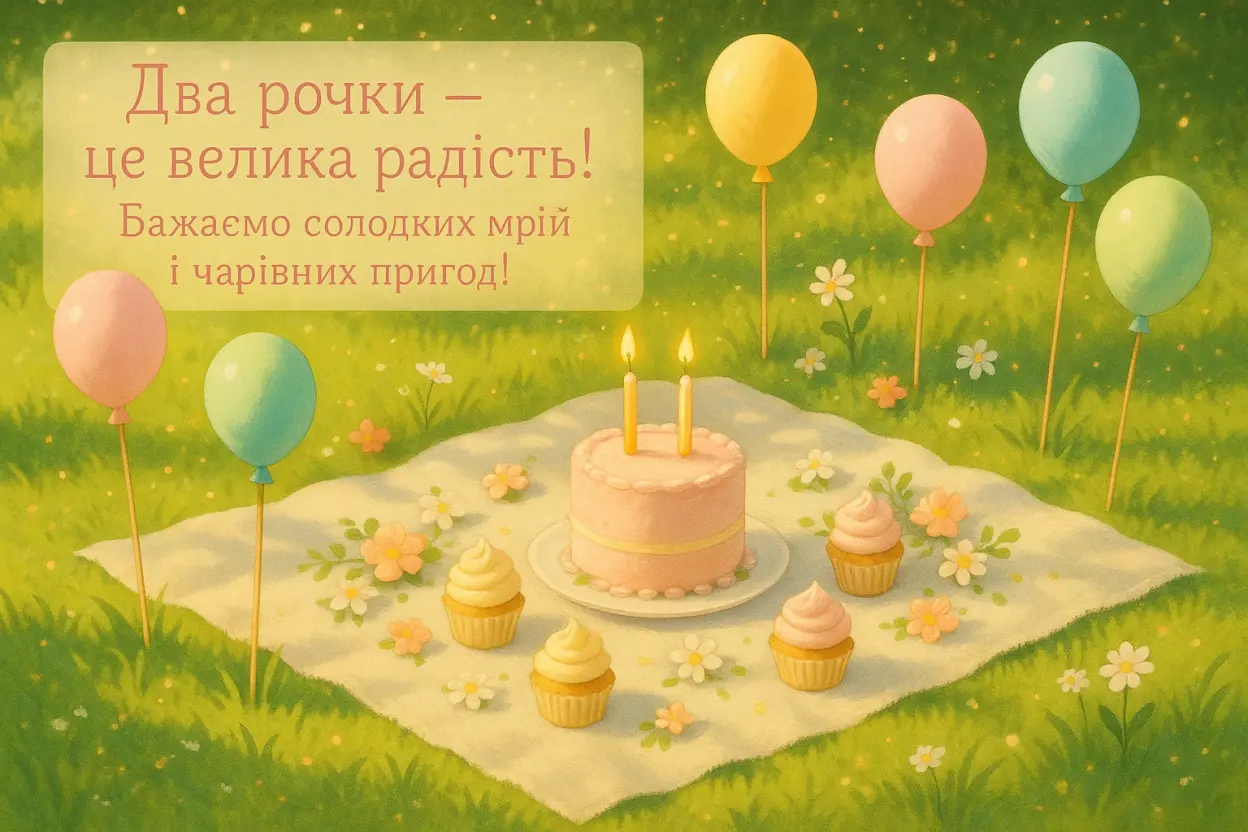 Привітання з днем народження дівчинці 2 роки