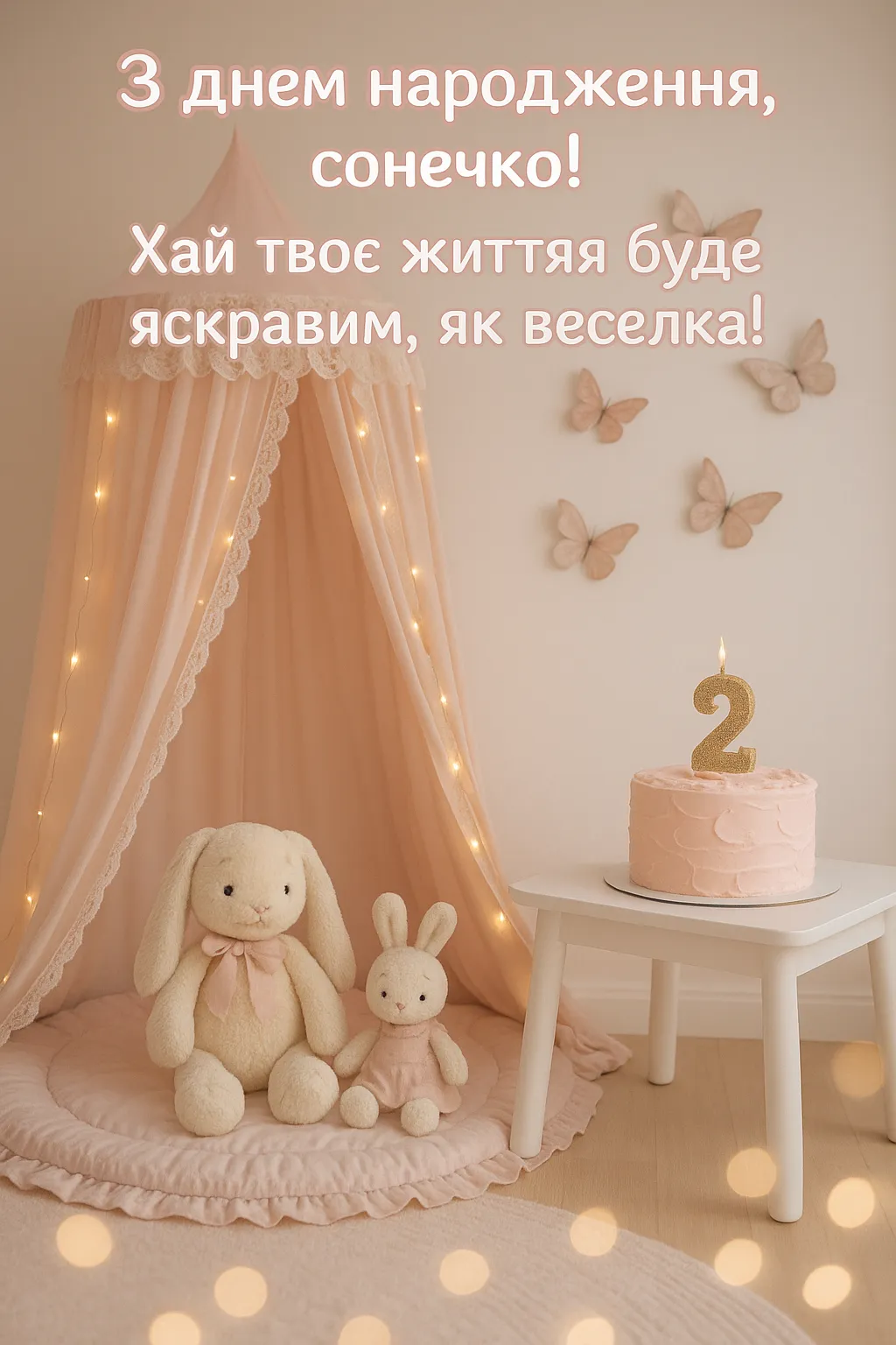 Привітання з днем народження дівчинці 2 роки