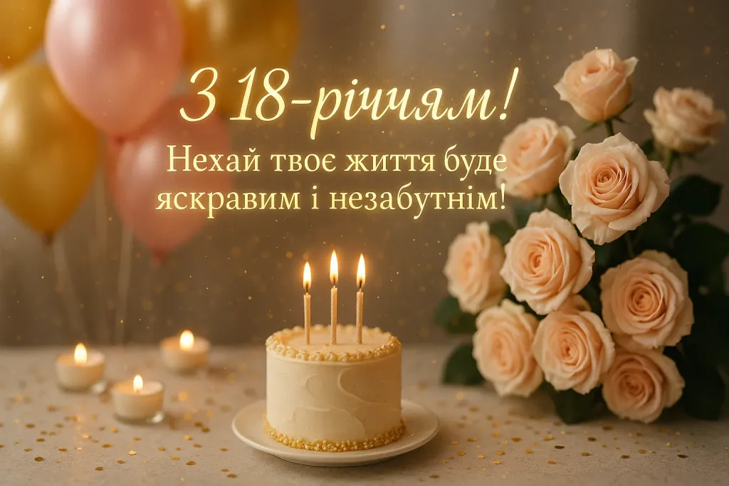 Привітання з 18 років для дівчини