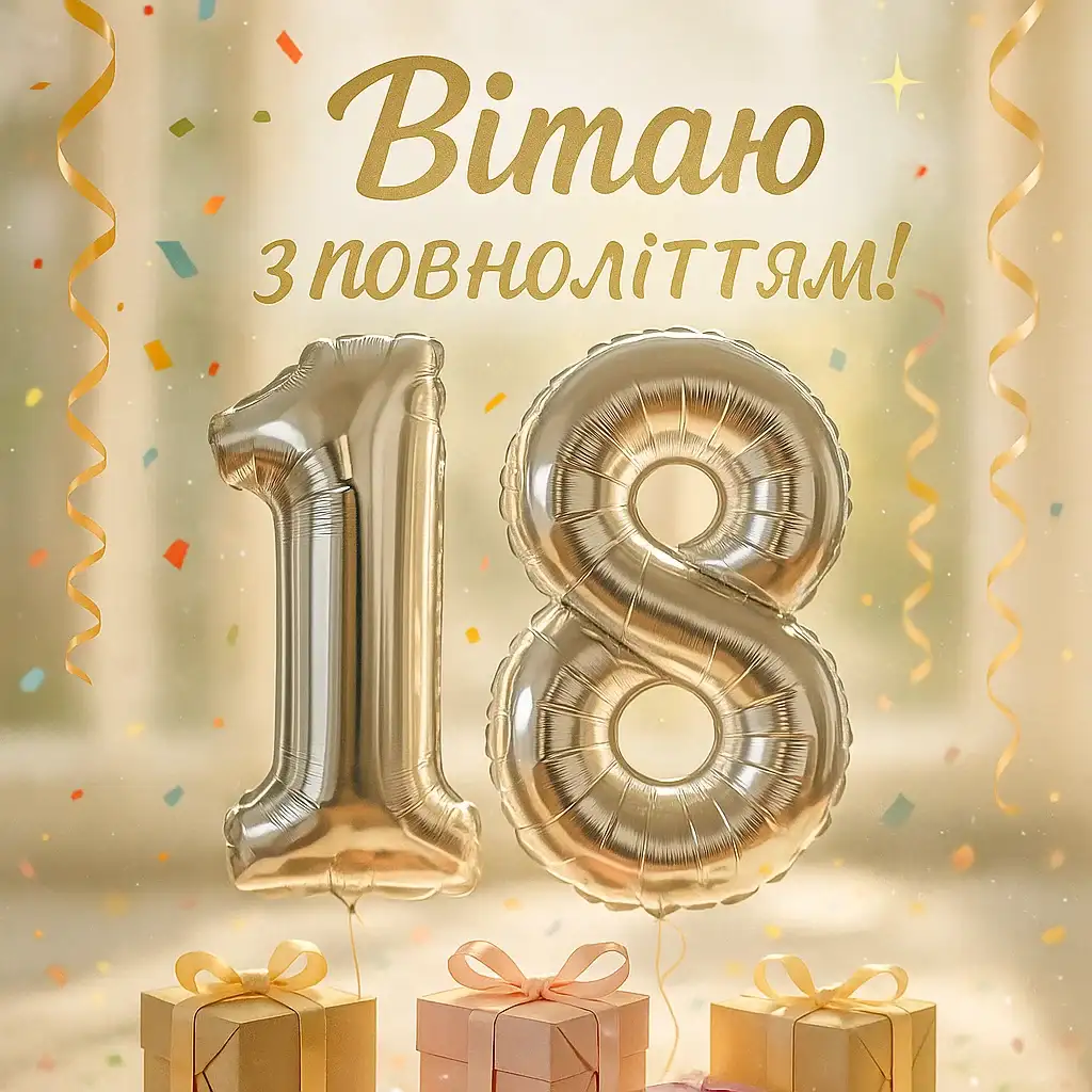 Привітання з 18 років для дівчини