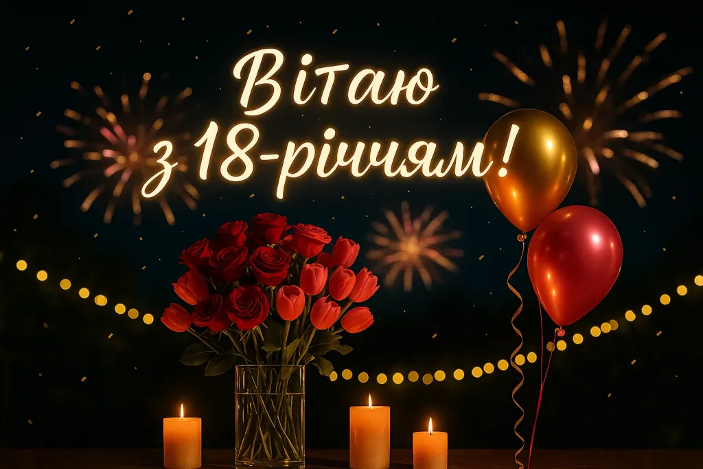 Привітання з 18 років для дівчини