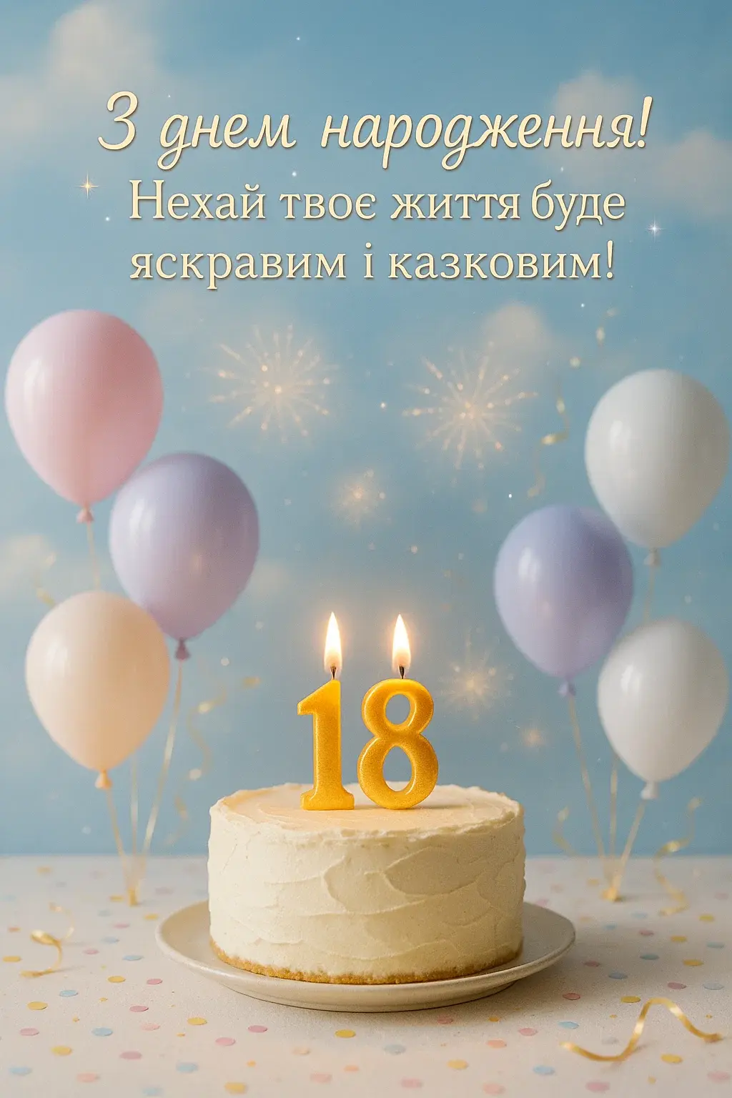 Привітання з 18 років для дівчини