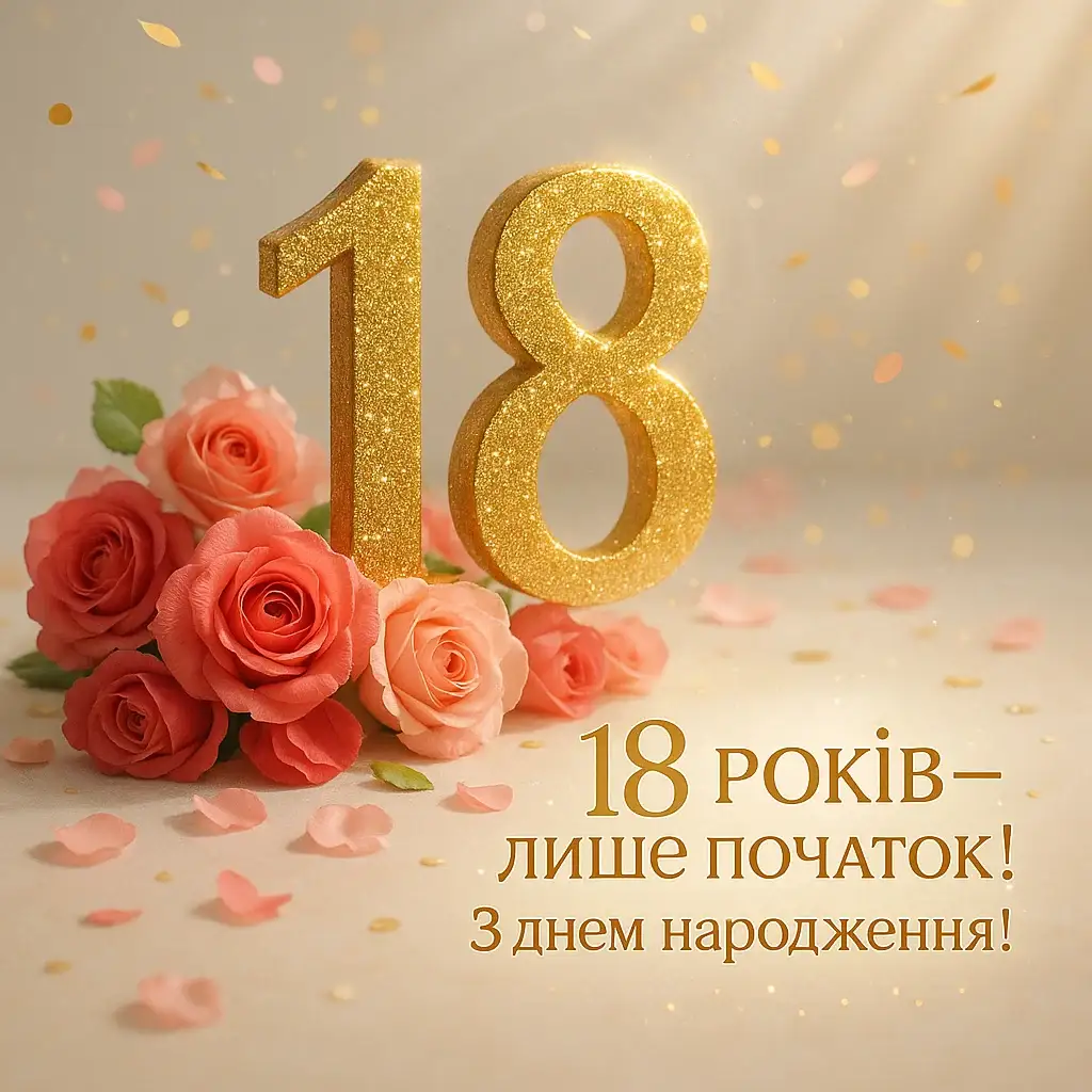 Привітання з 18 років для дівчини