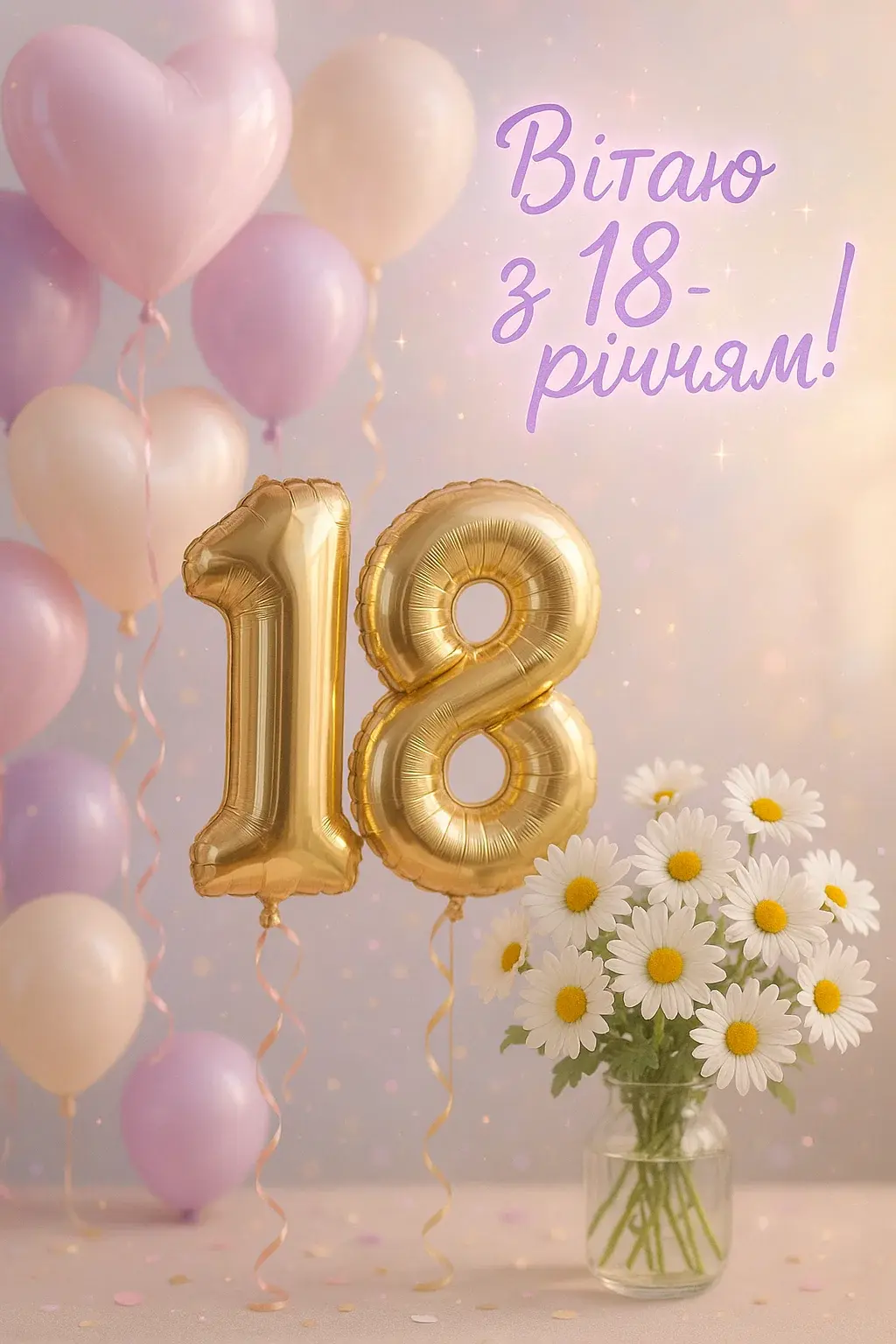 Привітання з 18 років для дівчини