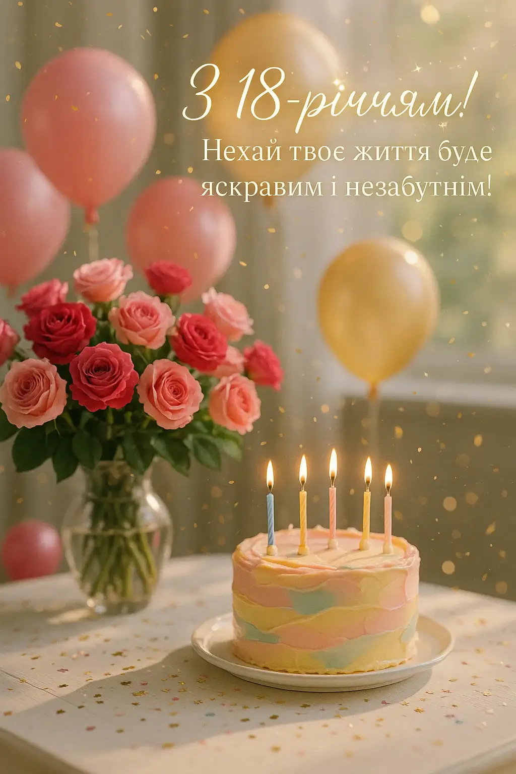 Привітання з 18 років для дівчини