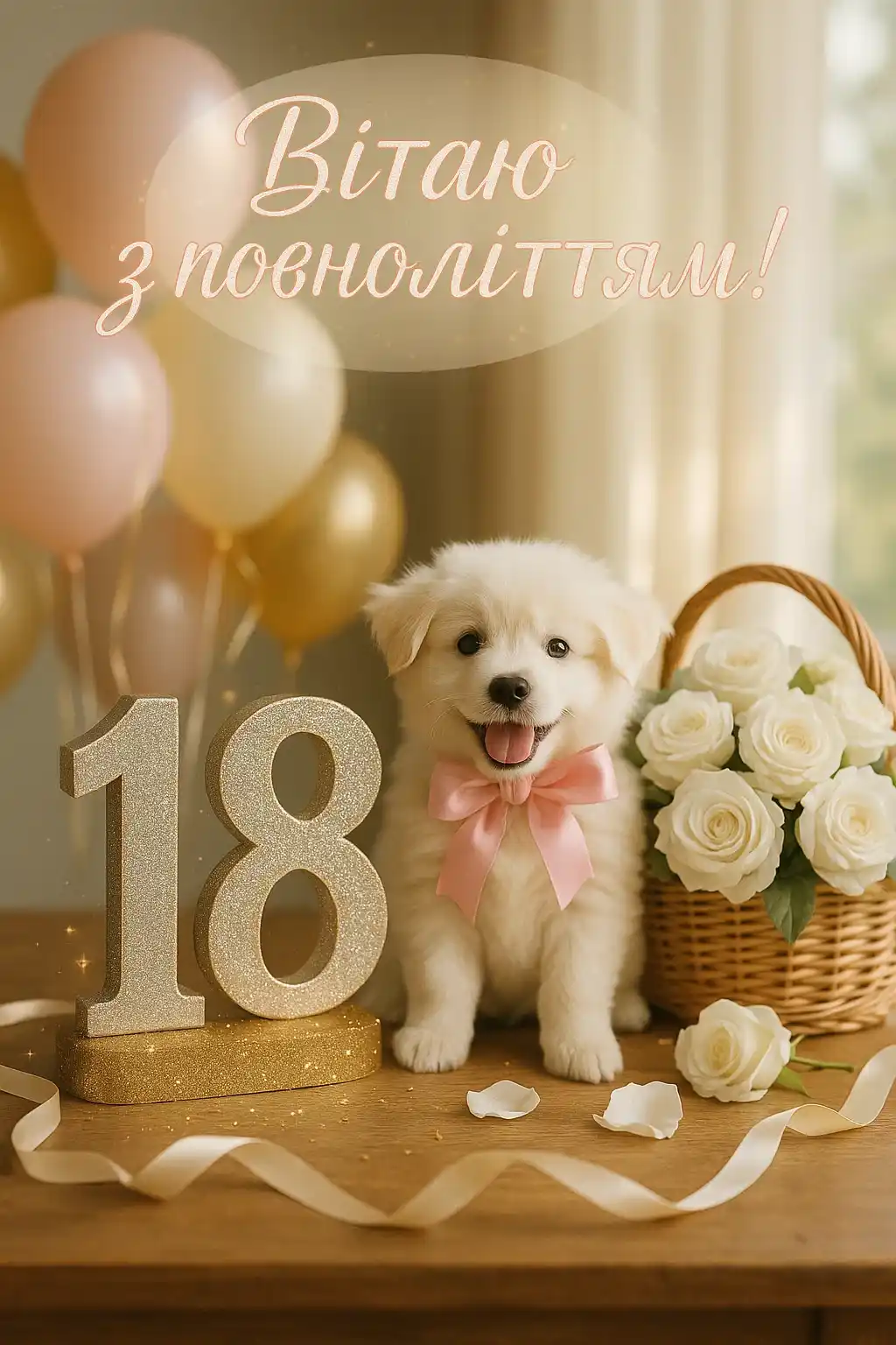 Привітання з 18 років для дівчини
