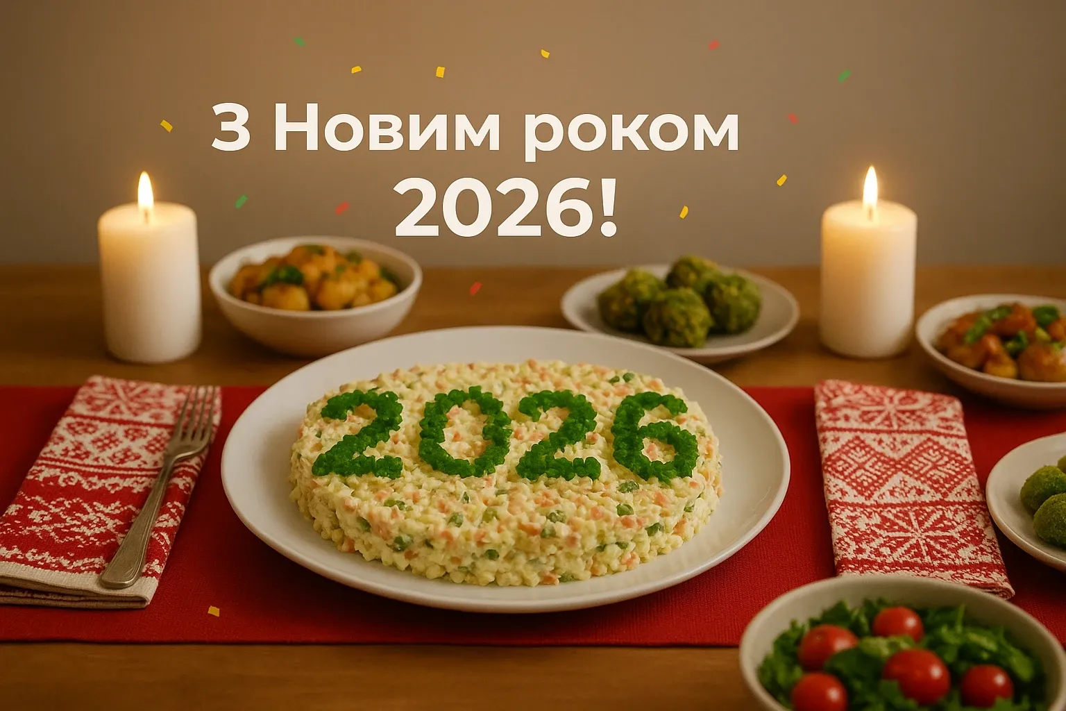 Привітання з прийдешнім новим роком 2026: побажання для найближчих