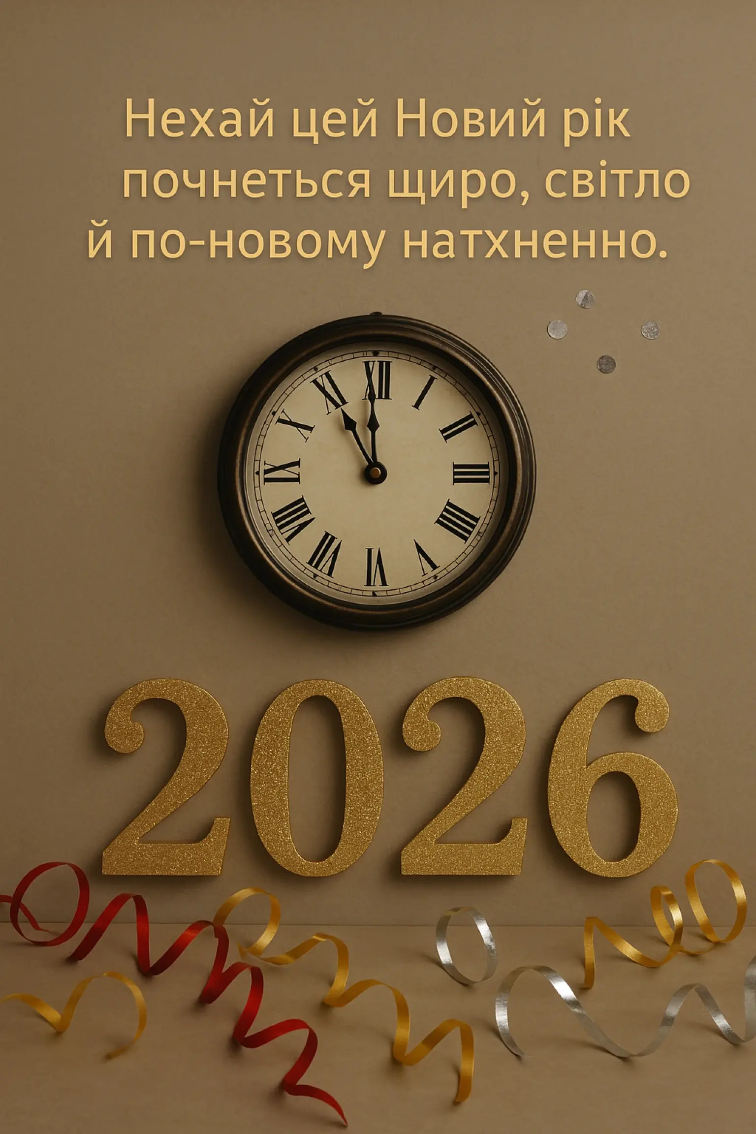 Привітання з прийдешнім новим роком 2026: побажання для найближчих