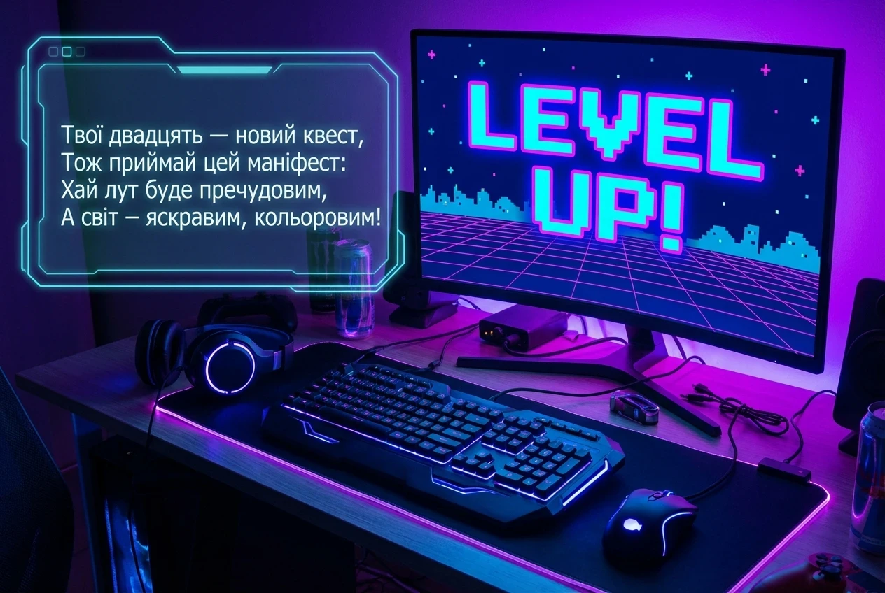 привітання з днем народження 20 років своїми словами
