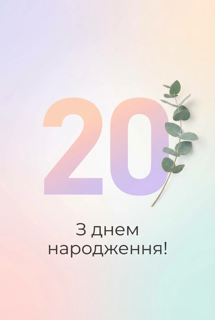 привітання з днем народження 20 років своїми словами