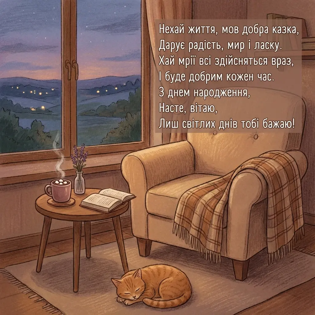 з днем народження Настя
