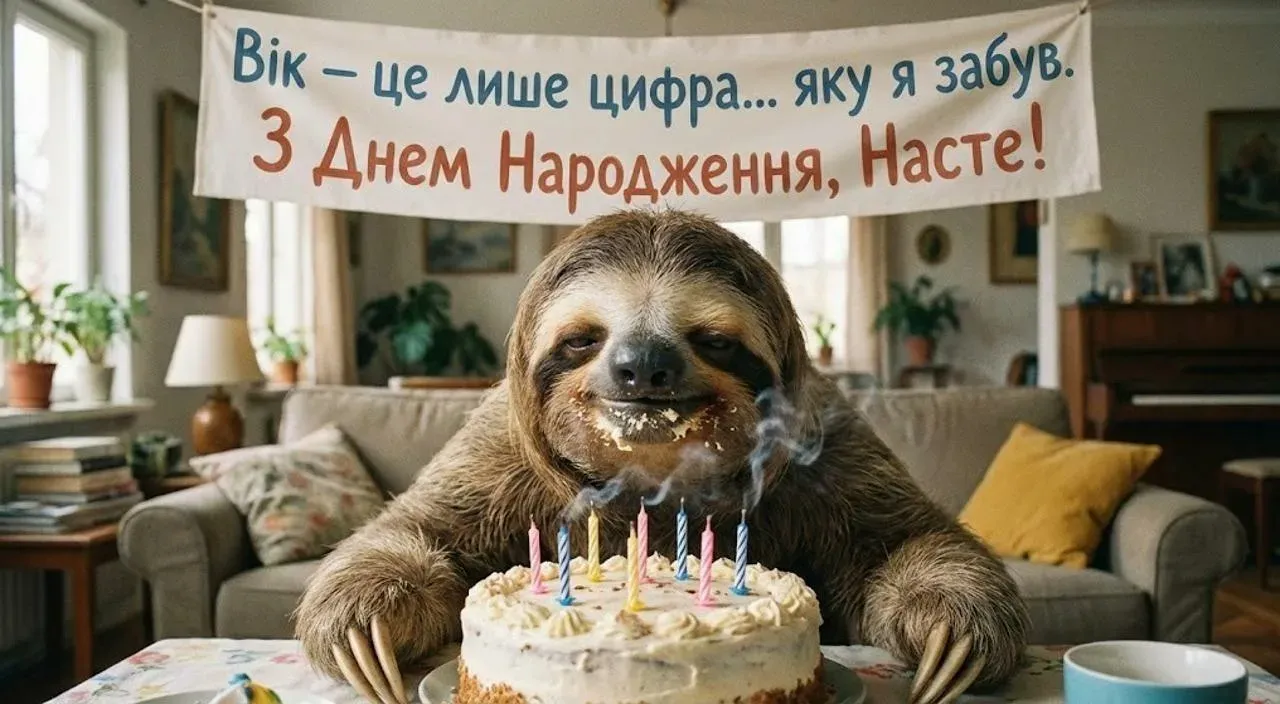 Привітання з днем народження для Насті