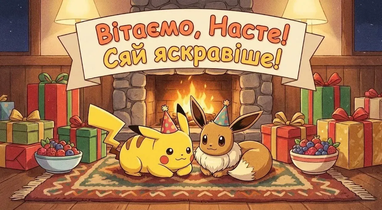 Привітання з днем народження для Насті
