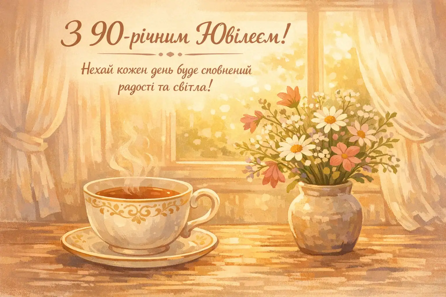 Привітання з ювілеєм на 90 років