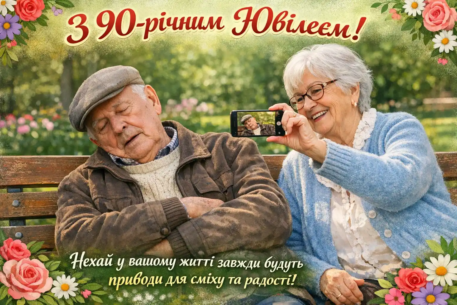 Привітання з ювілеєм на 90 років