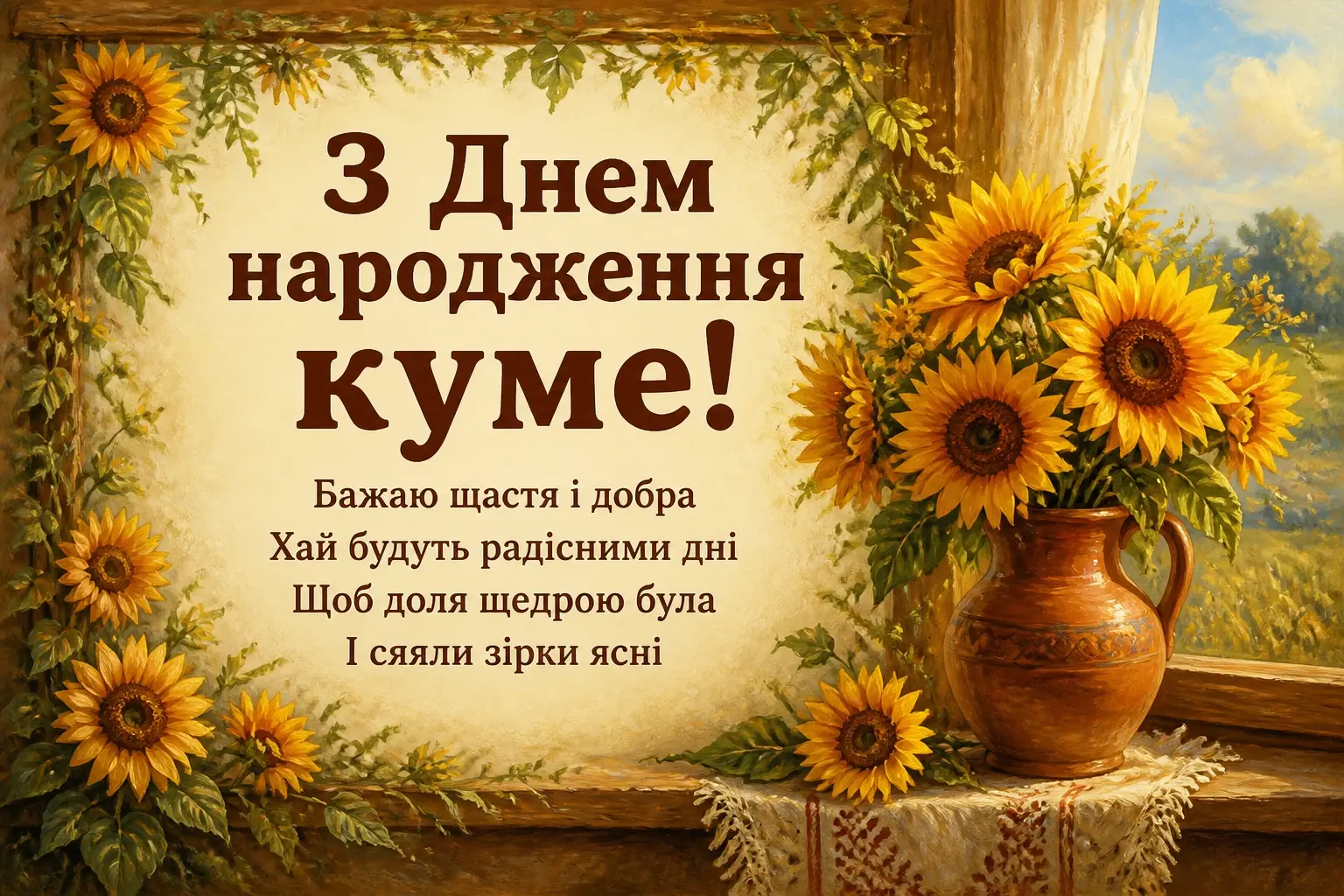 привітання кума з днем народження