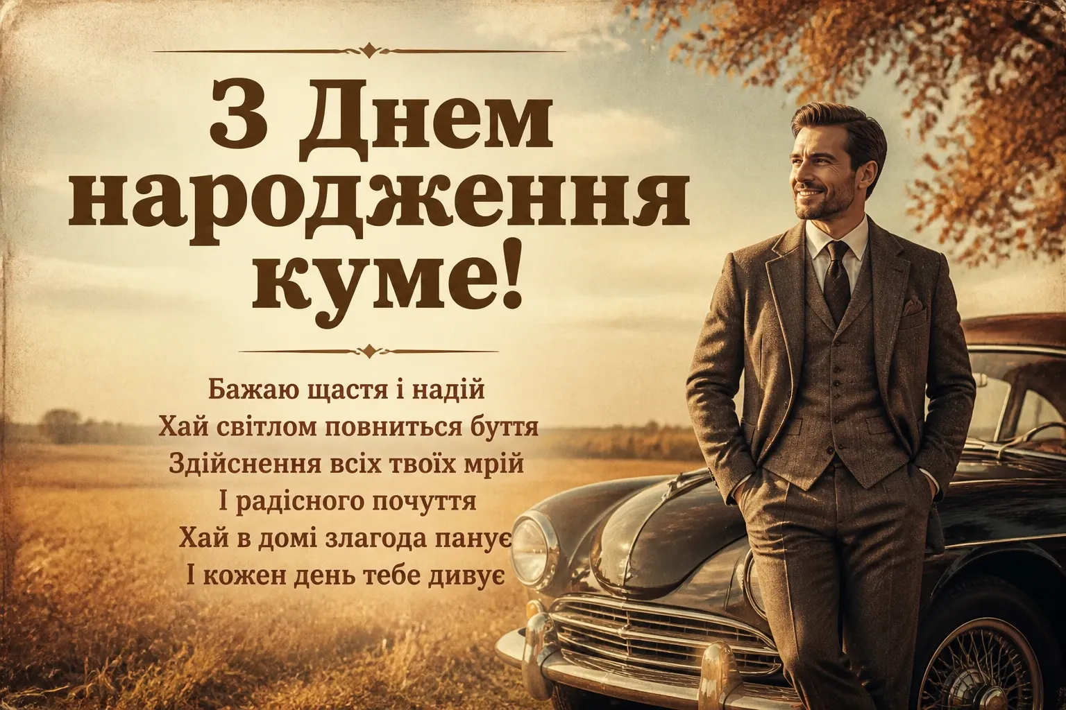 привітання кума з днем народження