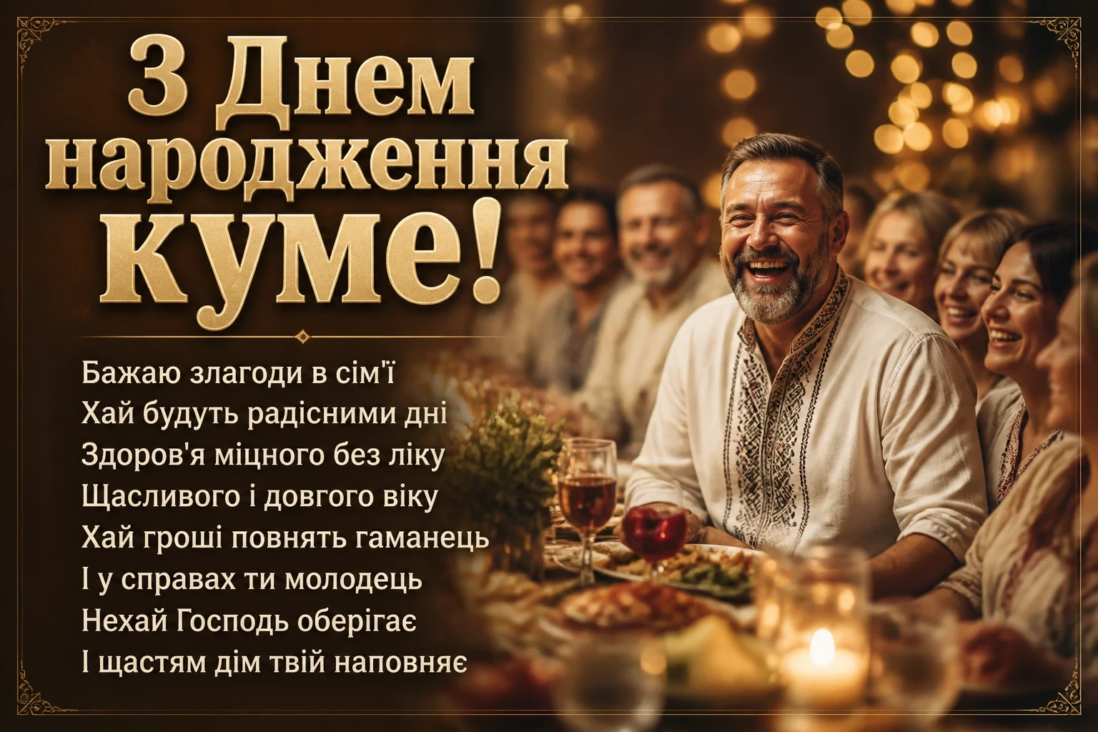 привітання кума з днем народження