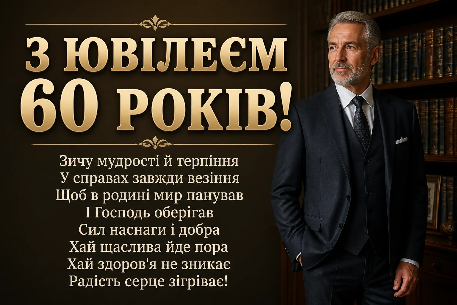 привітання з 60-річчям чоловікові