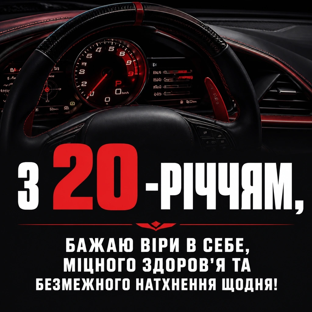 привітання з 20-річчям хлопцеві
