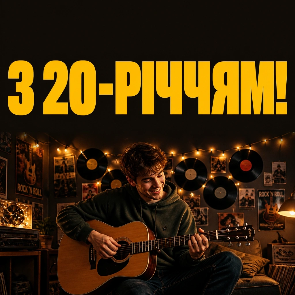 привітання з 20-річчям хлопцеві