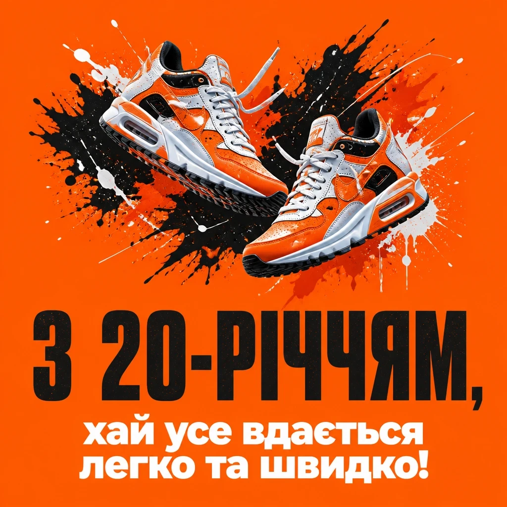 привітання з 20-річчям хлопцеві