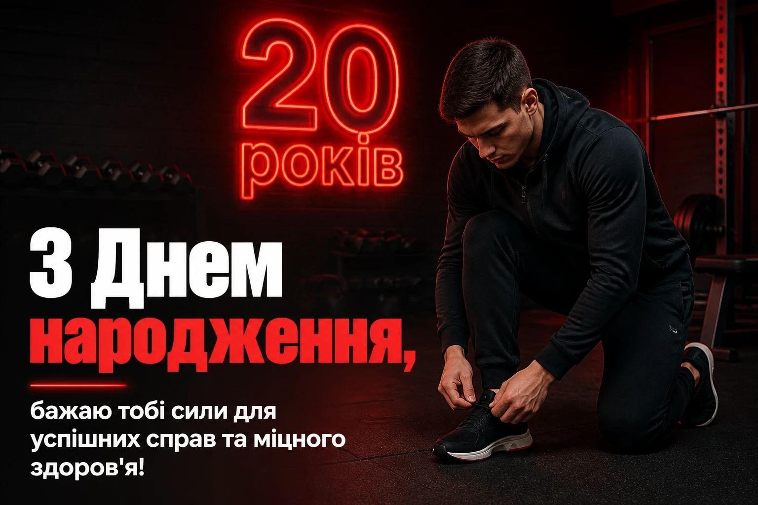 привітання з 20-річчям хлопцеві