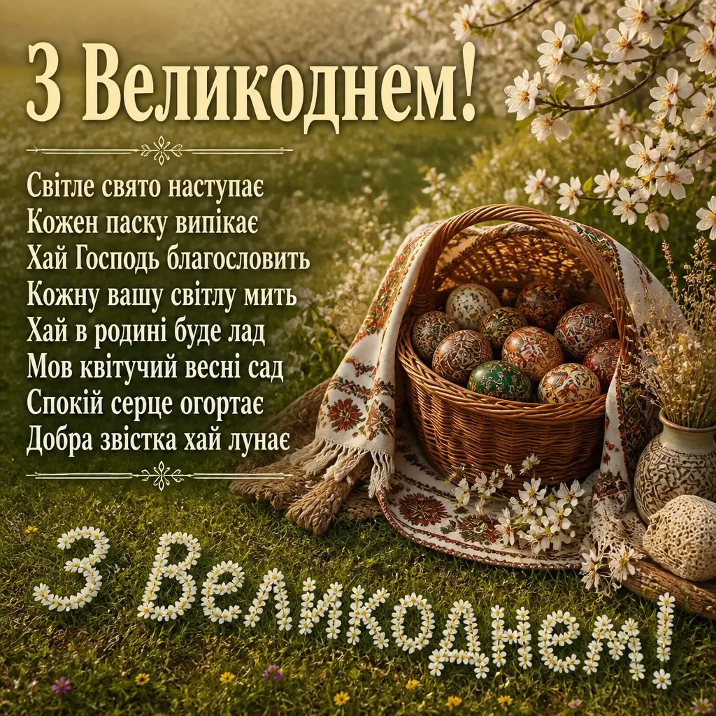 привітання з великоднем своїми словами